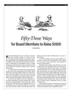 Fifty-Three Ways for Board Members to Raise $1000 A by Kim Klein
