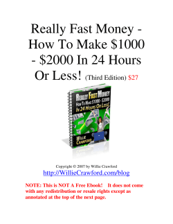 Really Fast Money - How To Make $1000 Or Less!