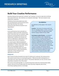 Build Your Creative Performance  