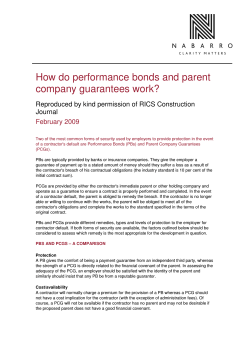 How do performance bonds and parent company guarantees work? Journal