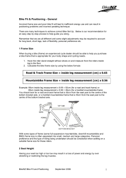 Bike Fit &amp; Positioning - General