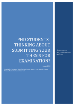 PHD STUDENTS- THINKING ABOUT SUBMITTING YOUR THESIS FOR