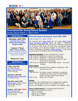 Charlottesville Swing Dance Society Swing Dance News ~ April 2014 April Dances