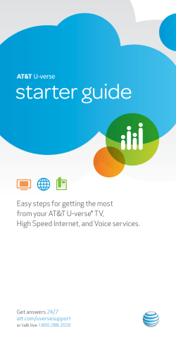 starter guide Easy steps for getting the most from your AT&amp;T U-verse TV,