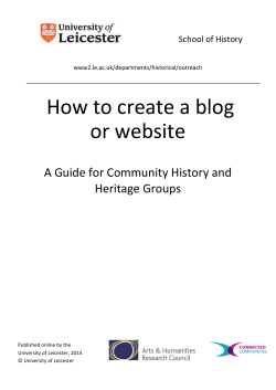 How to create a blog or website Heritage Groups