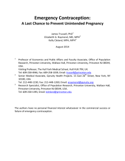 Emergency Contraception: A Last Chance to Prevent Unintended Pregnancy