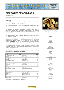CATEGORIES OF GOLD BARS
