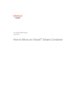 How to Move an Oracle Solaris Container ®