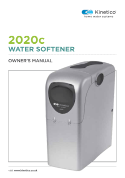 2020c  WATER SOFTENER Owner’s Manual