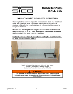 ROOM MAKER WALL BED ® WALL ATTACHMENT INSTALLATION INSTRUCTIONS