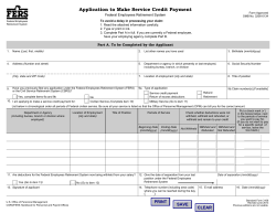 Application to Make Service Credit Payment Federal Employees Retirement System