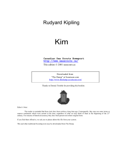 Kim Rudyard Kipling Canadian Sea Scouts Homep