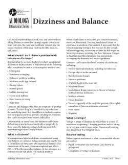 Dizziness and Balance AUDIOLOGY Information Series