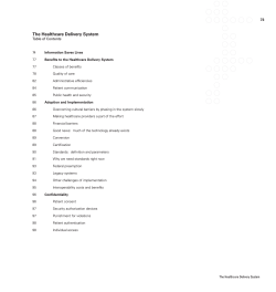 The Healthcare Delivery System 73 Table of Contents