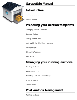 GarageSale Manual Introduction Preparing your auction templates