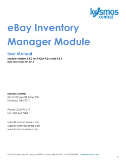 eBay Inventory Manager Module User Manual