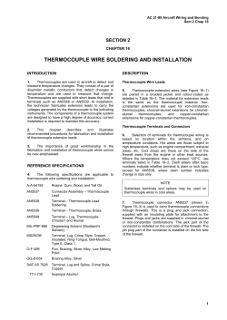 THERMOCOUPLE WIRE SOLDERING AND INSTALLATION SECTION 2 CHAPTER 16 INTRODUCTION