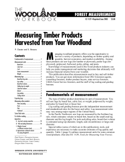 M Measuring Timber Products Harvested from Your Woodland FOREST MEASUREMENT