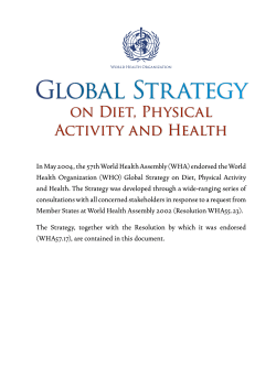 on Diet, Physical Activity and Health