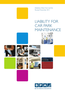 LiabiLity for Car Park MaintenanCe ParkinG PraCtiCe noteS