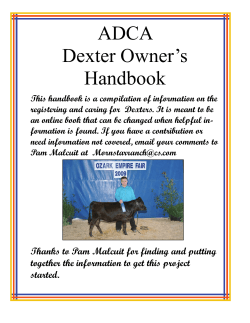 ADCA Dexter Owner’s Handbook
