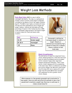 Weight Loss Methods Body Mass Index Pennington Nutrition Series