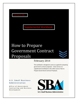 How to Prepare Government Contract Proposals Supplemental Workbook