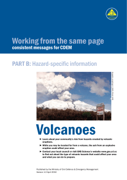 Volcanoes Working from the same page PART B: Hazard-specific information