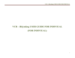 VCB – iB@nking USER GUIDE FOR INDIVIUAL (FOR INDIVIUAL) 1