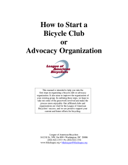 How to Start a Bicycle Club or Advocacy Organization