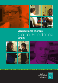 Career Handbook Occupational Therapy 2012-13