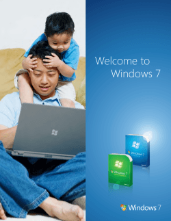 Welcome to Windows 7 1