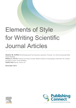Elements of Style for Writing Scientific Journal Articles Stephen M. Griffies