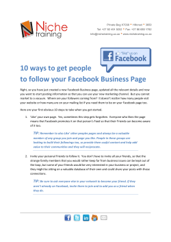 10 ways to get people to follow your Facebook Business Page