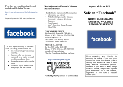 Safe on “Facebook”  Against Violence #43 North Queensland Domestic Violence