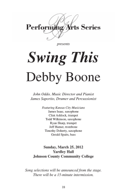Swing This Debby Boone Performing Arts Series presents