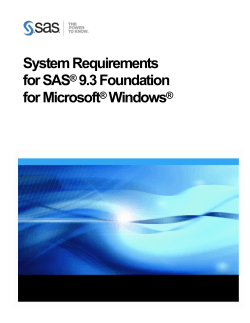 System Requirements for SAS 9.3 Foundation for Microsoft