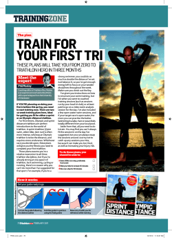 TRAIN FOR YOUR FIRST TRI TRAINING ZONE