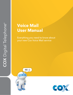 Voice Mail User Manual Everything you need to know about