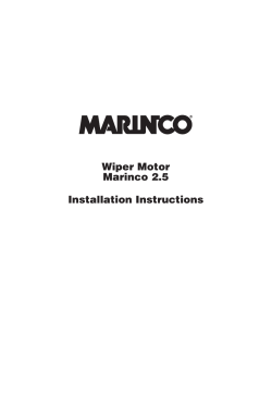 Wiper Motor Marinco 2.5 Installation Instructions