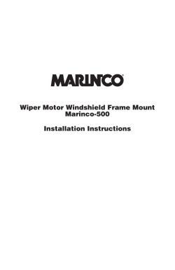 Wiper Motor Windshield Frame Mount Marinco-500 Installation Instructions