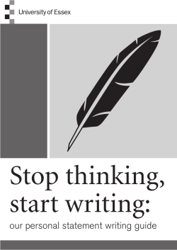 Stop thinking, start writing: our personal statement writing guide