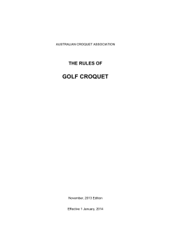 GOLF CROQUET THE RULES OF  AUSTRALIAN CROQUET ASSOCIATION