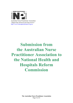 Submission from the Australian Nurse Practitioner Association to