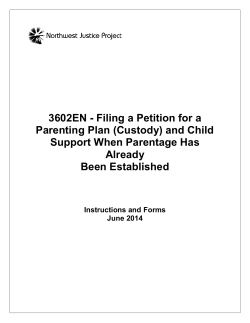 3602EN - Filing a Petition for a Support When Parentage Has