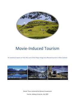 Movie-Induced Tourism Master Thesis conducted by Marleen Kraaijenzank