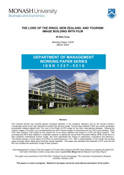 DEPARTMENT OF MANAGEMENT WORKING PAPER SERIES THE LORD OF THE RINGS,