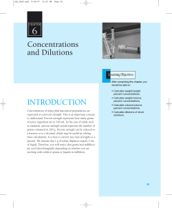 6 Concentrations and Dilutions INTRODUCTION