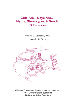 Girls Are... Boys Are... : Myths, Stereotypes &amp; Gender Differences