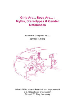 Girls Are... Boys Are... : Myths, Stereotypes &amp; Gender Differences